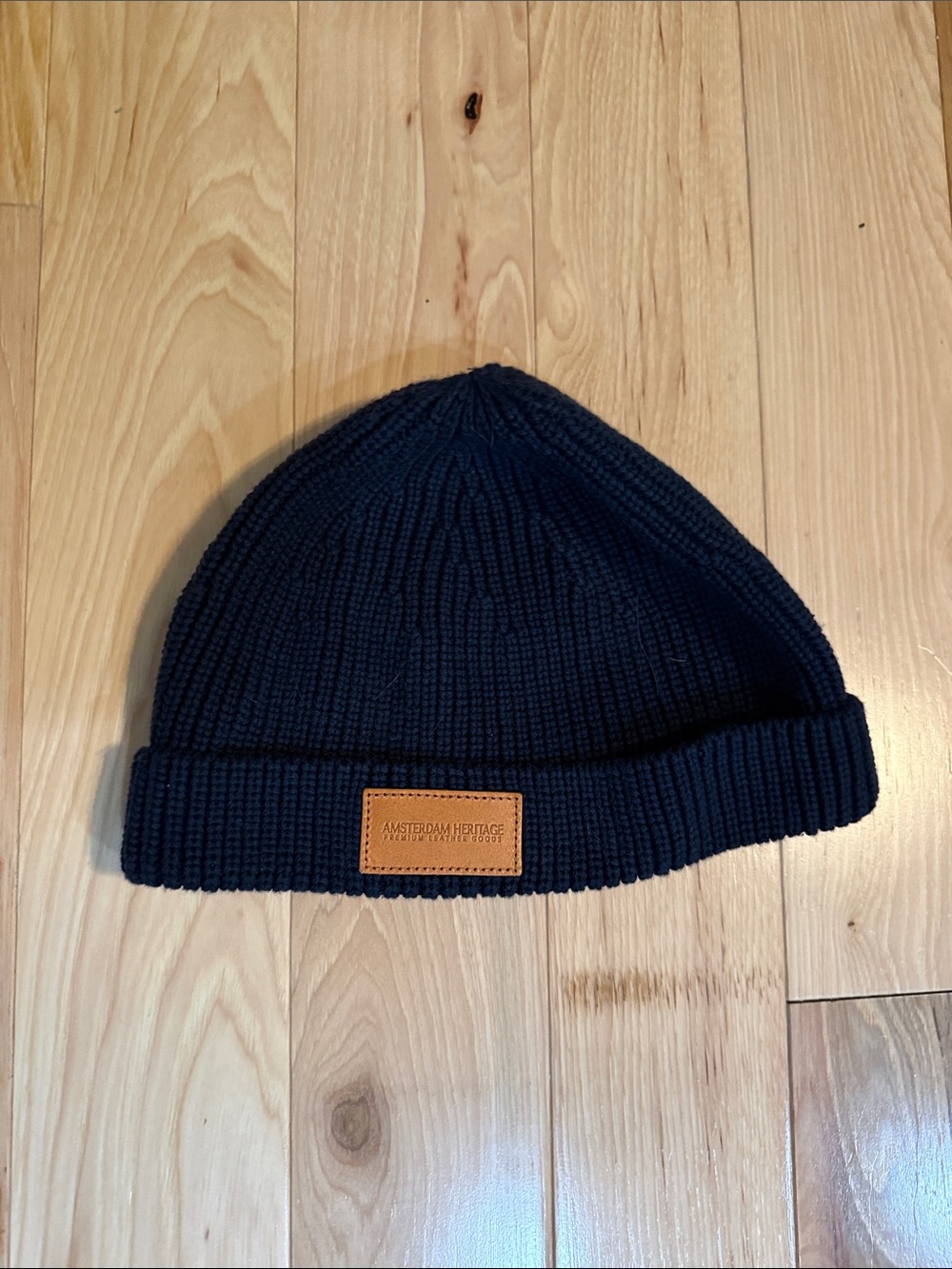 Amsterdam Heritage Navy Ribbed Knit Beanie